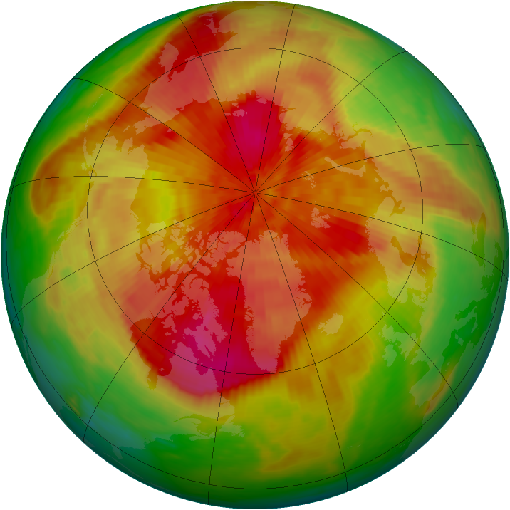 Arctic ozone map for 29 March 1989